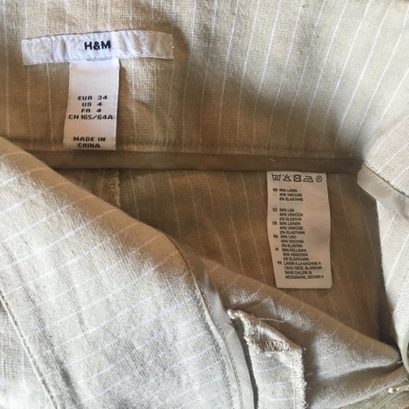 Wide leg linen pinstripe pants - Picture 3 of 3